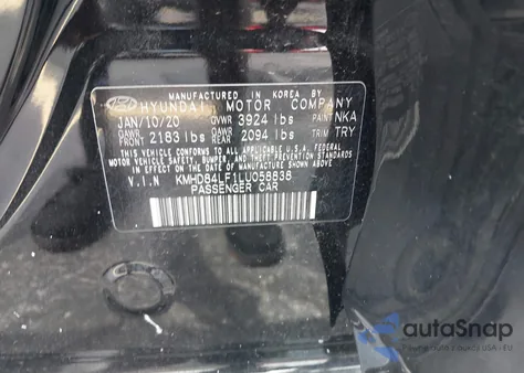 2020 Hyundai Elantra Value Edition from USA, damaged, VIN KMHD84LF1LU058838